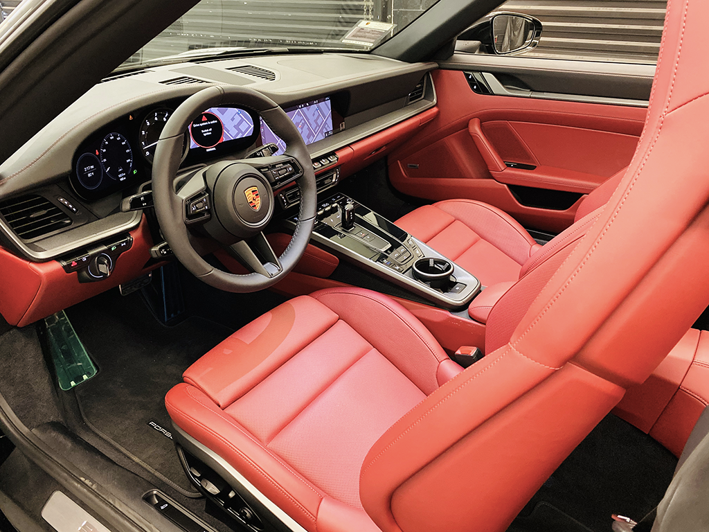 Porsche Convertible Rental interior front row