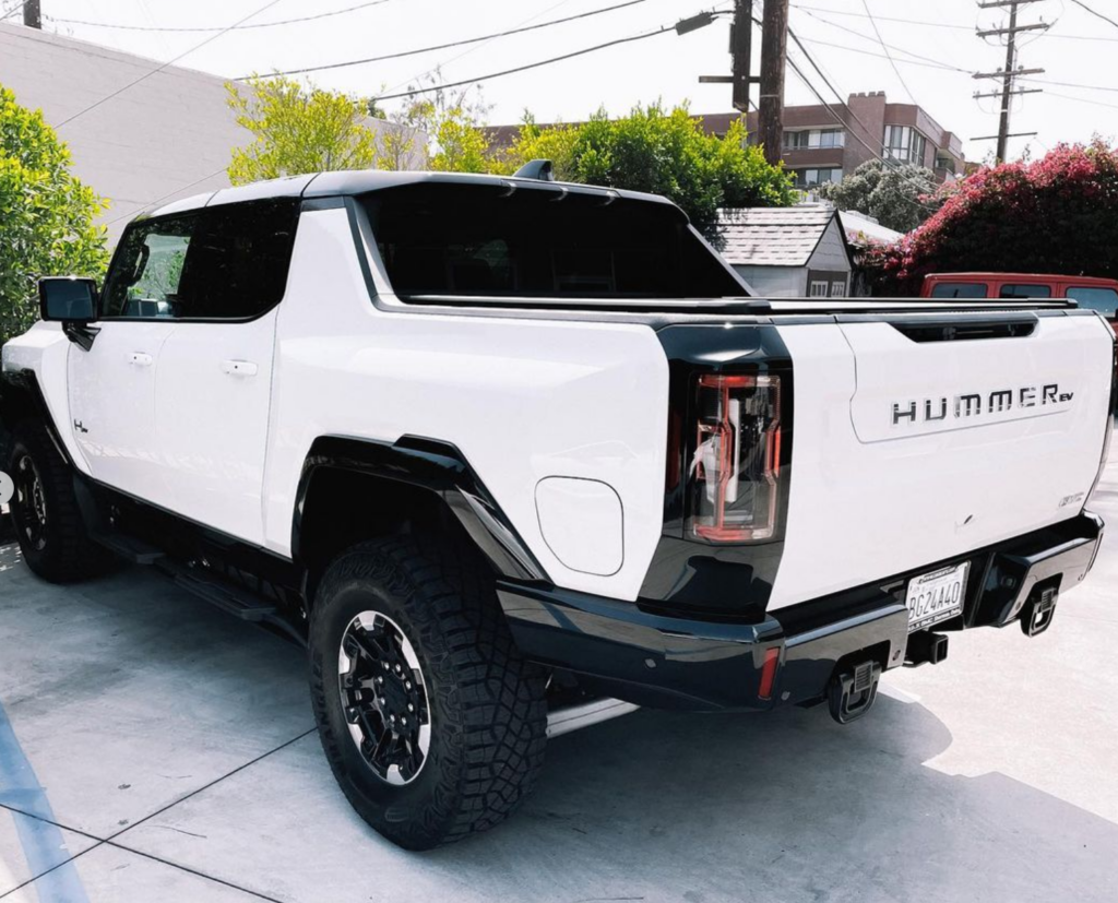 white 2022 hummer EV rental pickup edition 1 car rental los angeles 