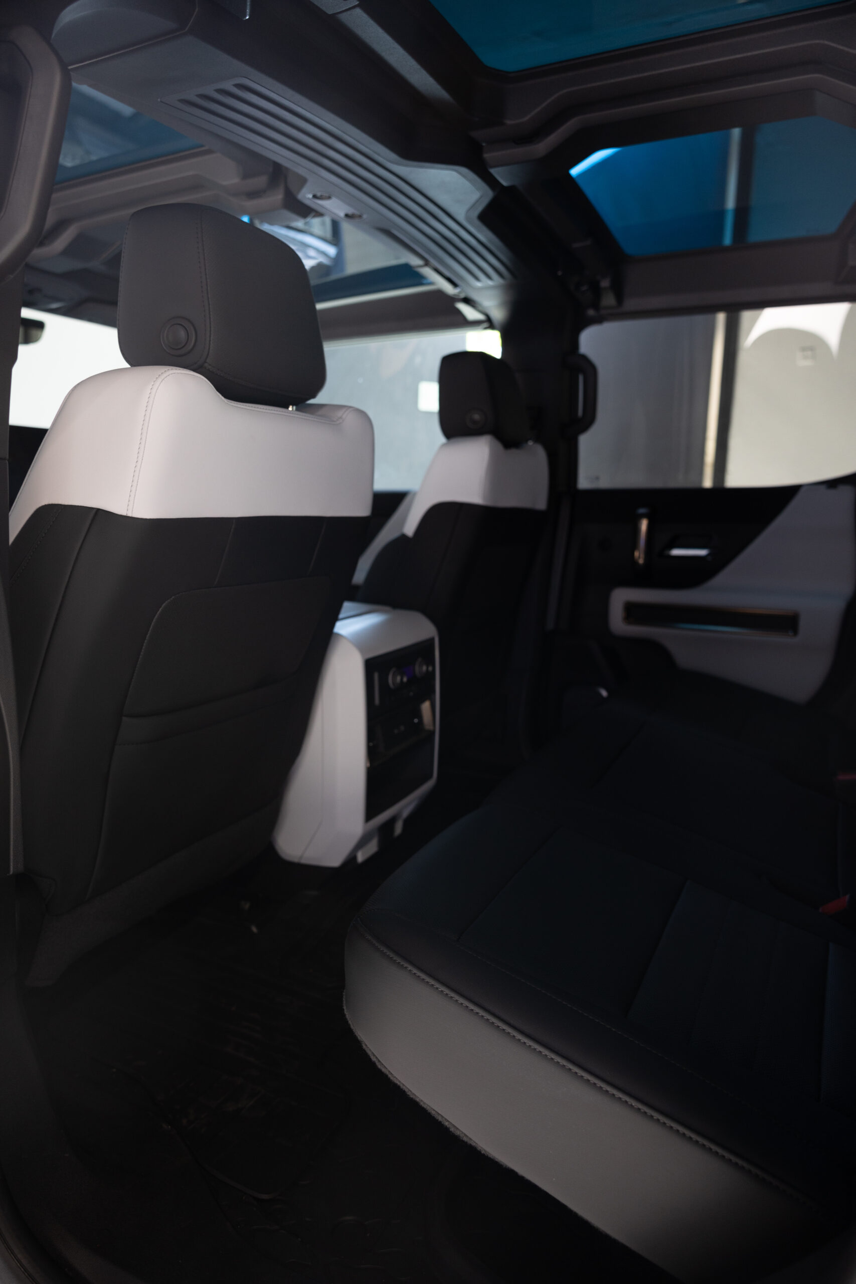 hummer EV rental edition 1 interior back row electric car rental los angeles 