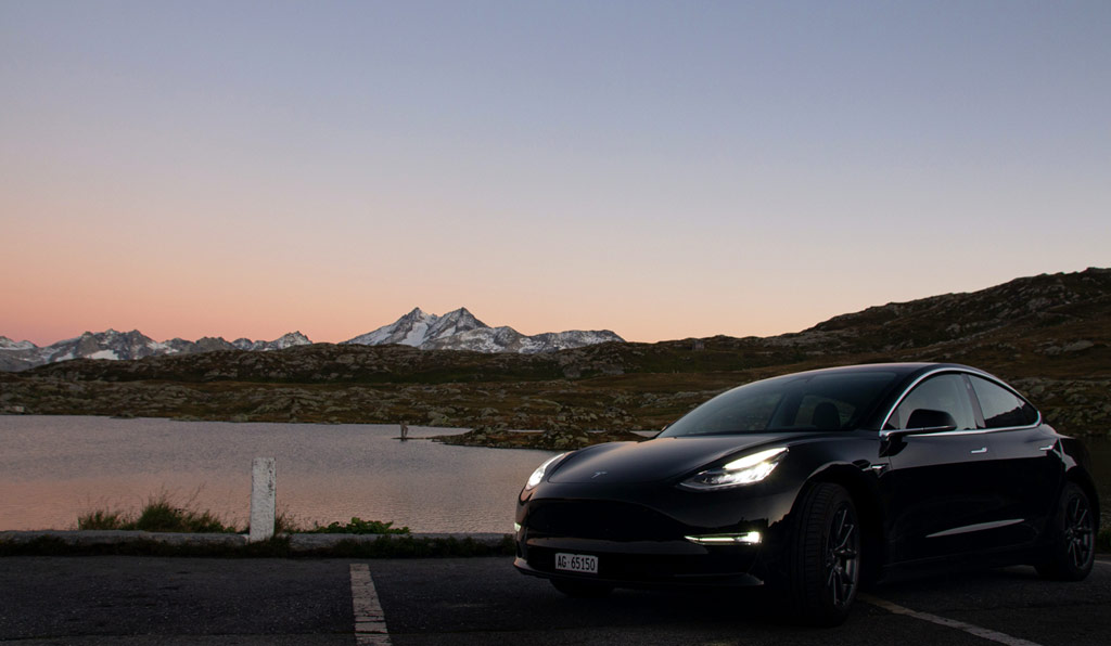 tesla electric car rental black by the lake los angeles